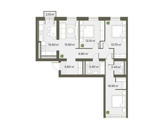 Планировка квартиры в ЖК "Аура" - фотография 1